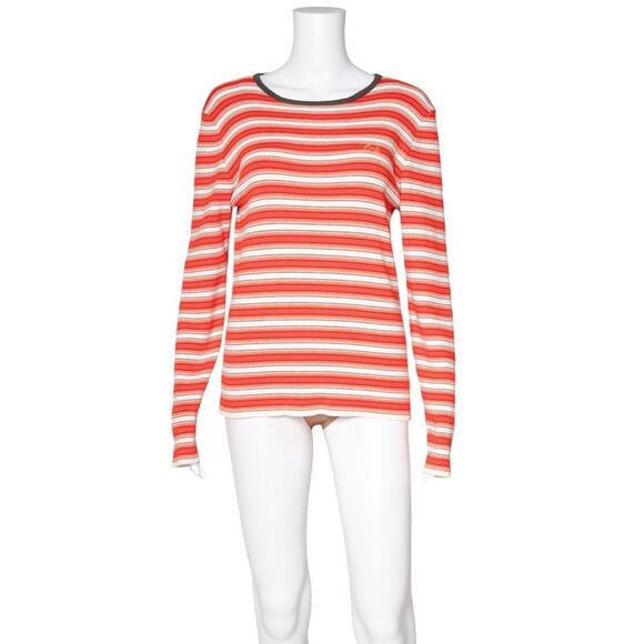 NWOT ERL White and Red Embroidered Striped Sweater - Picture 2 of 6